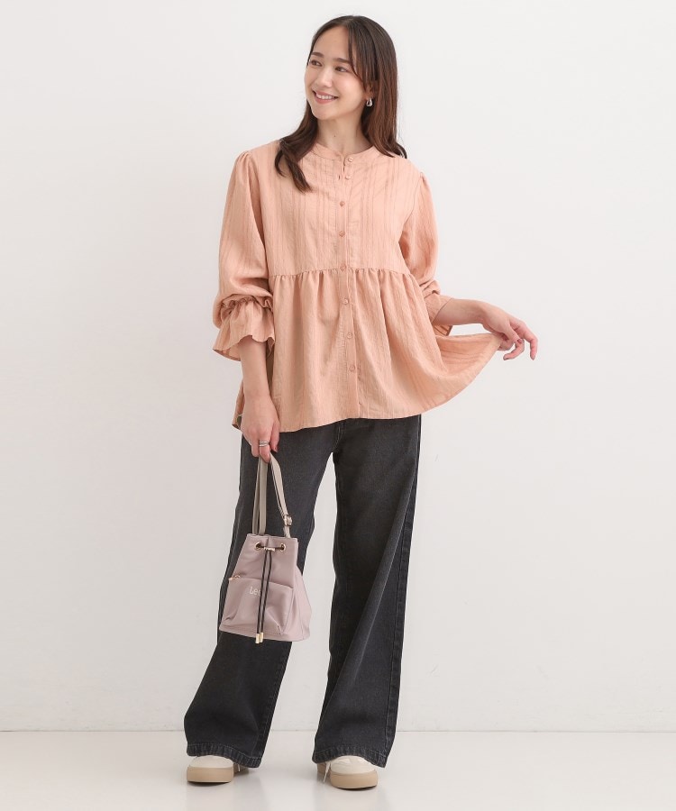 S-LL】大人フェミニン ペプラム風フリルブラウス（シャツ・ブラウス