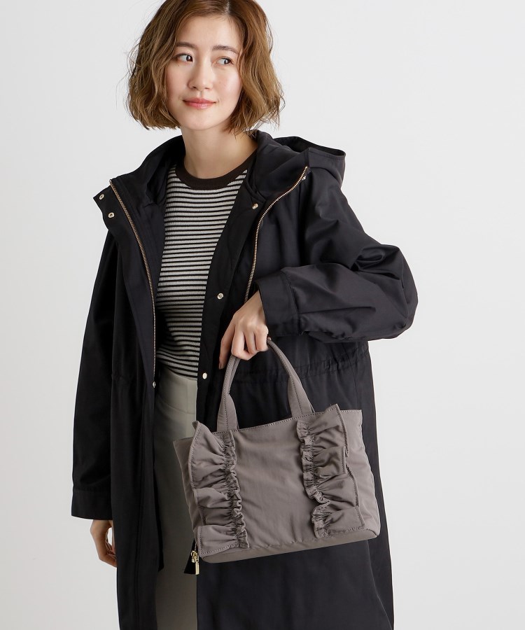縦フリルナイロン2WAYトート（トートバッグ） | grove（グローブ