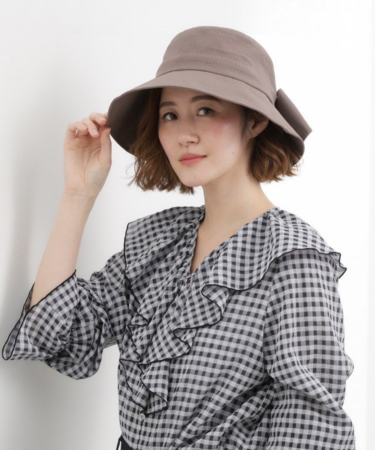 ワイドブリムリボンハット【UVカット・接触冷感・ウォッシャブル