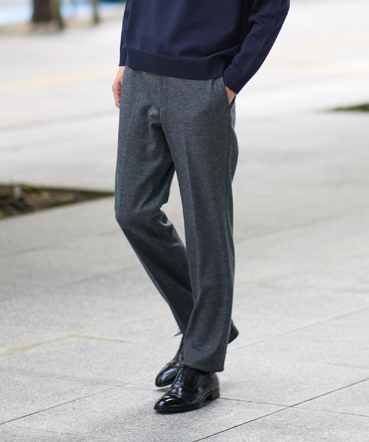 Sサイズ～】尾州織 ピンヘッドムリネ パンツ（フルレングスパンツ