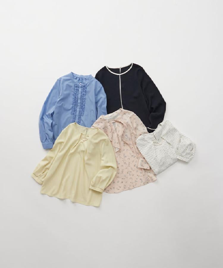 フラワーフリルボウタイブラウス【洗濯機洗い可】（シャツ・ブラウス