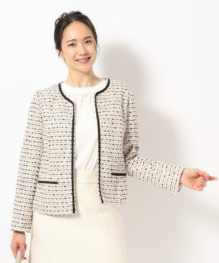 S-5L】ネオリッチツイードジャケット（ノーカラージャケット） | SHOO