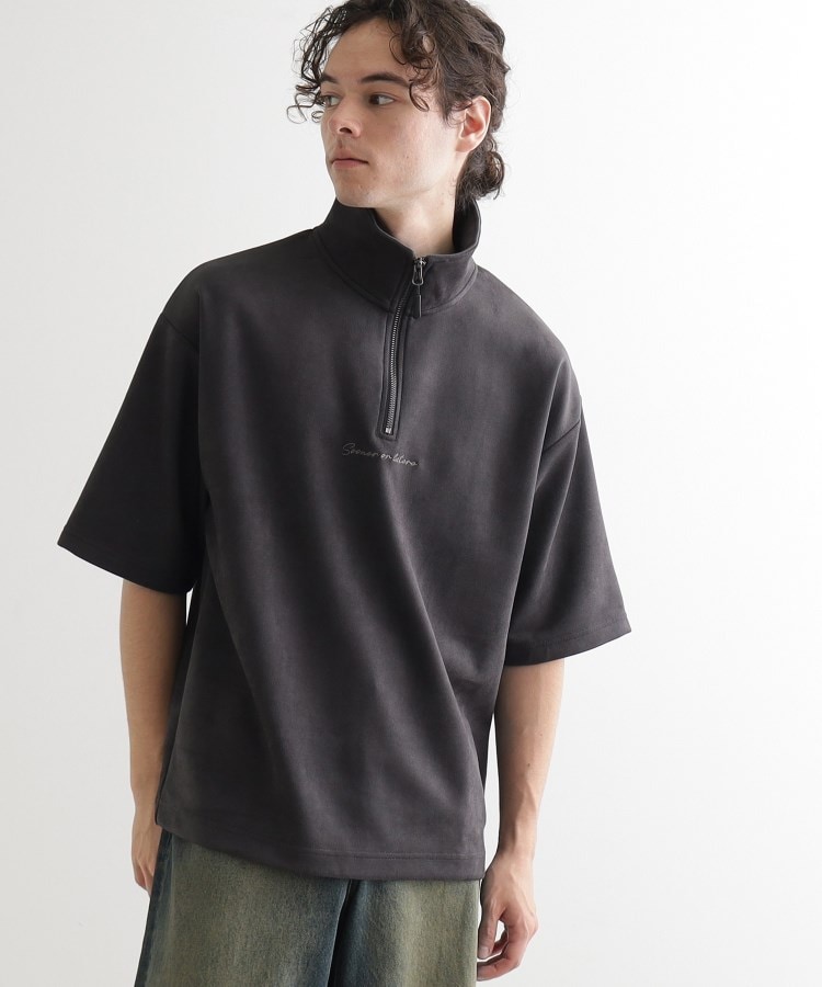 ポンチスエードハーフジップカットソー（カットソー） | tk.TAKEO