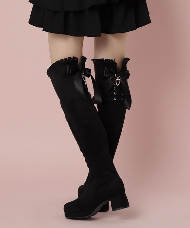 夢見るリボン付きロングブーツ厚底（ブーツ・ブーティ） | csT&P