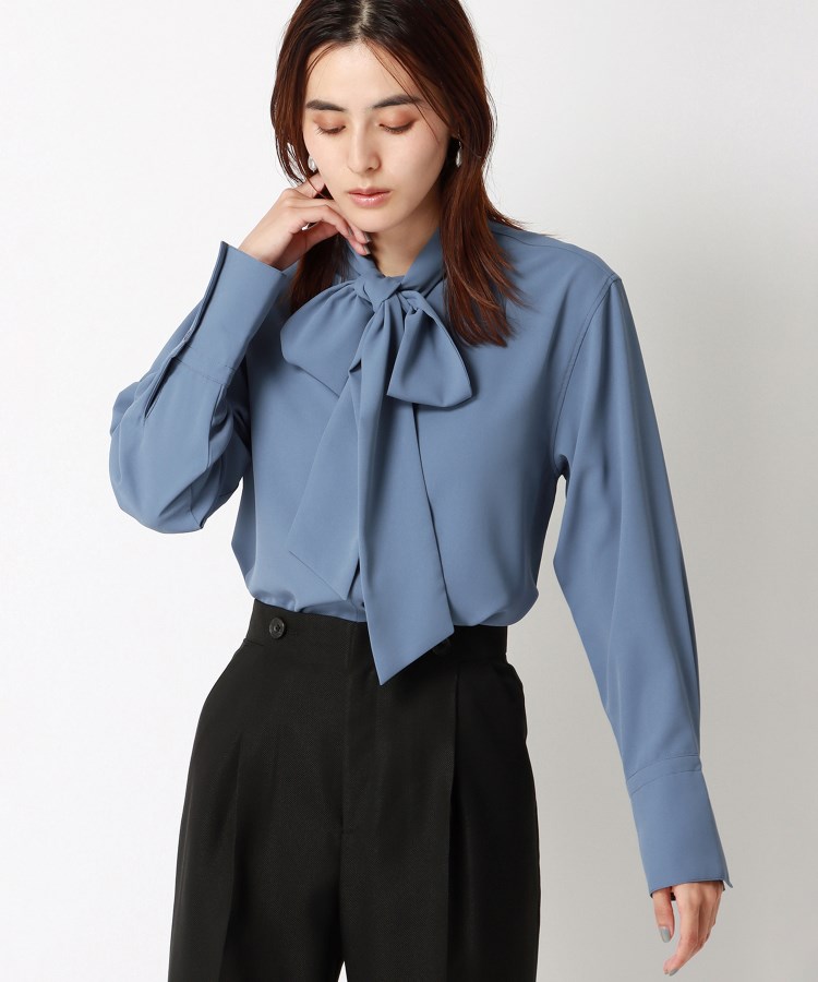 洗える】ソフトジョーゼット ボウタイブラウス（シャツ・ブラウス
