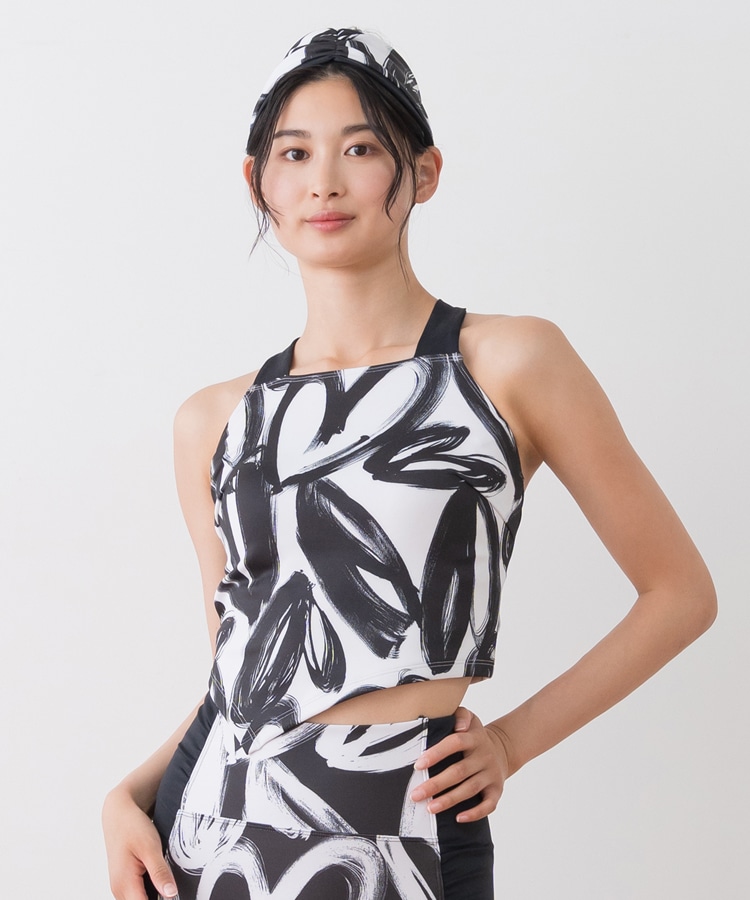 SUKALA】ハートプリントホルターネックブラトップ(Sサイズ オフ