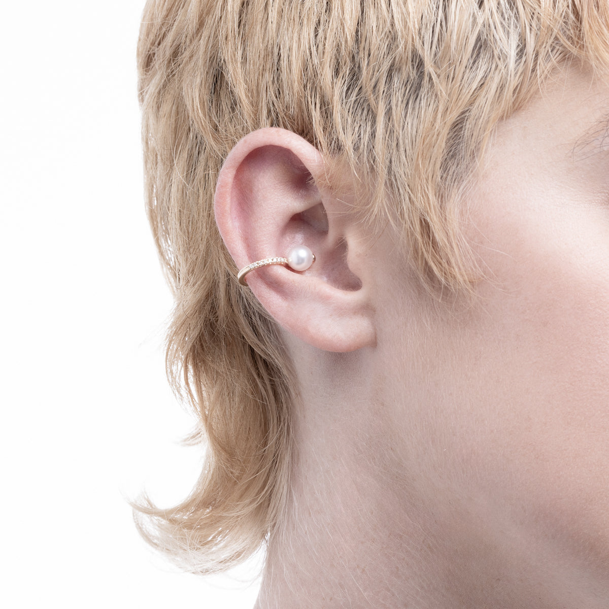 DROSERA ダイヤモンド アコヤパール イヤーカフ