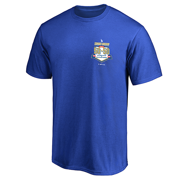ドジャース 大谷翔平 ネーム＆ナンバー Tシャツ ブルー（50-50 ver