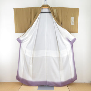 付下げ 京友禅 堀省平 落款入り 金彩加工 紋無し 辛子色x紺色 ぼかし