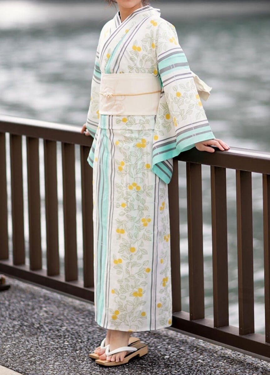 ゆかた Cute ＆ Art Flower series 「ミモザ/クリーム」 | 浴衣