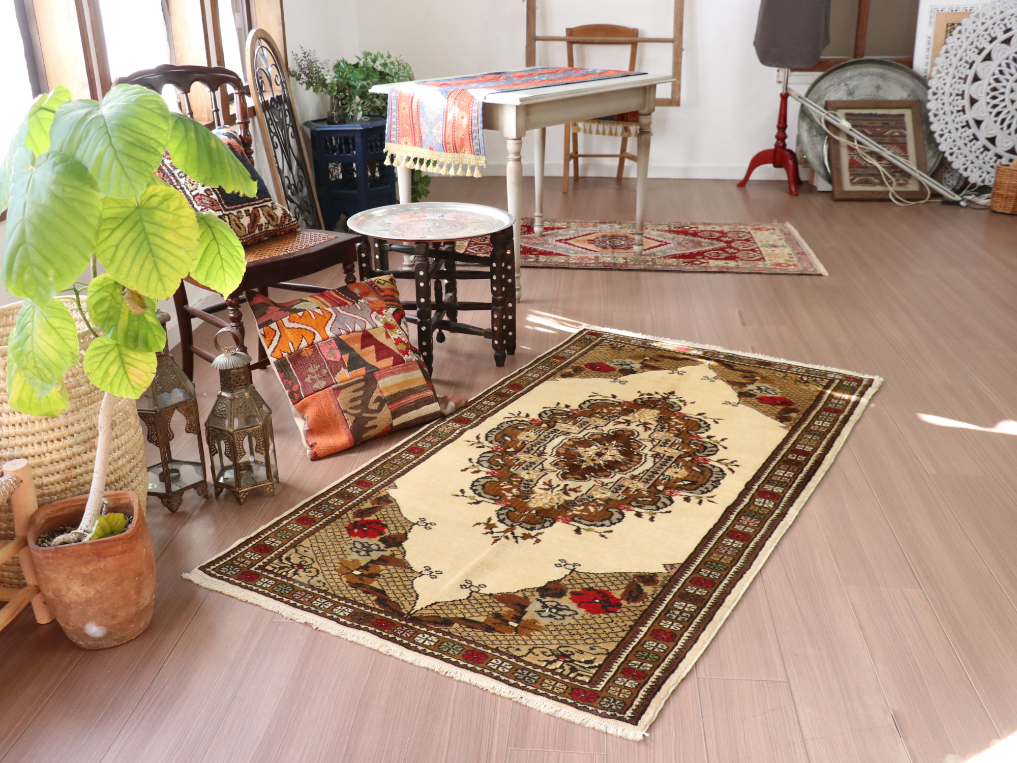 レア✳︎モロッコラグ ミルキー ブラウンチョコ メダリオン トルコ