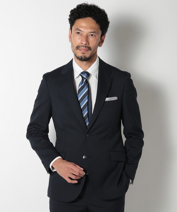 ヘリンボーンストライプスーツセットアップ｜メンズファッション通販