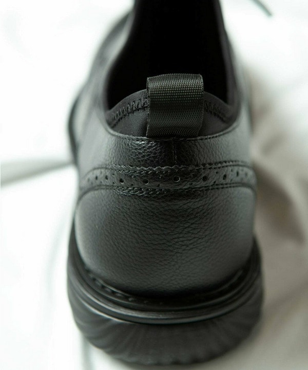 シンセティックレザーウイングチップスニーカー｜メンズファッション