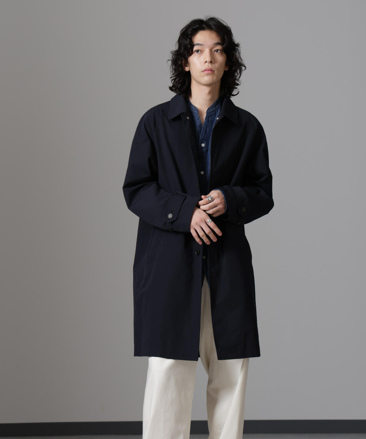 ウェザークロス ラグラン ステンカラー コート