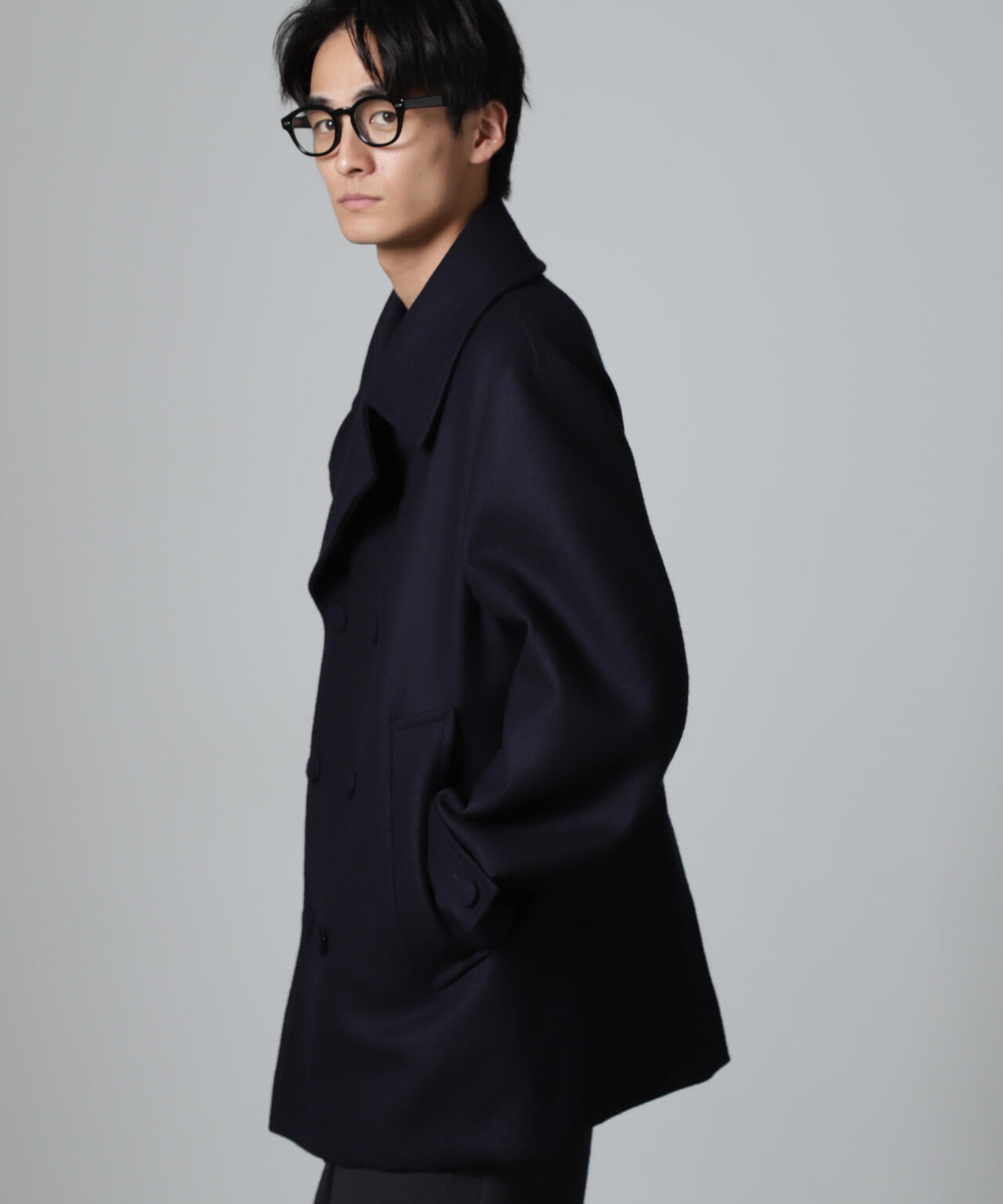 ハードプレス メルトン ボルドフィット メルトン ピーコート