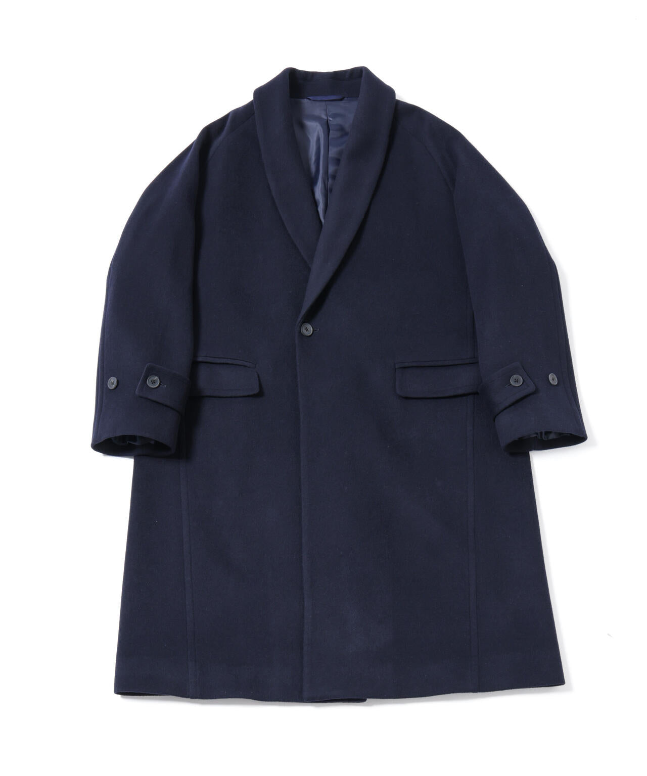 ASSEMBLANC ｣ シルク ブレンド ダブルクロス ショールカラー コート