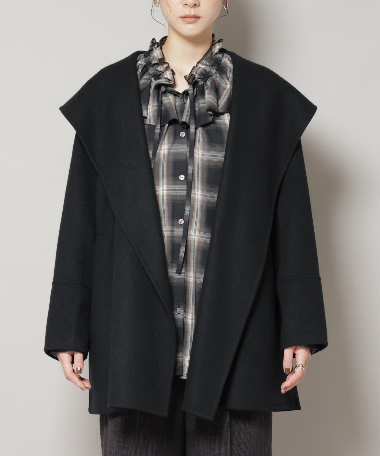 SUPER110blend リバー ショール ミディコート