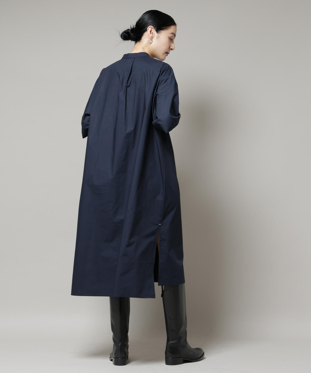 Wポケット ハーフスリーブ シャツワンピース