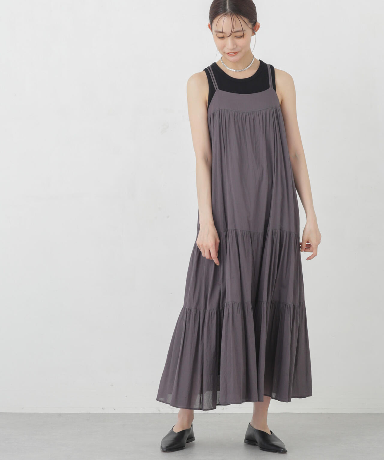 インド ティアード キャミワンピース