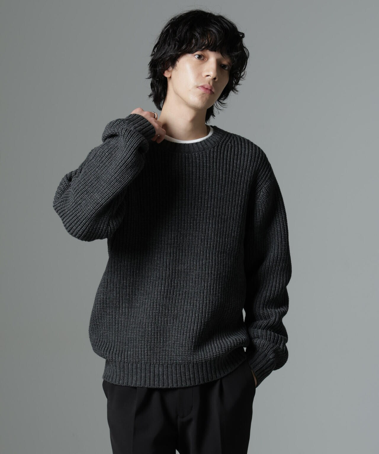 リラックス 畦 ニット