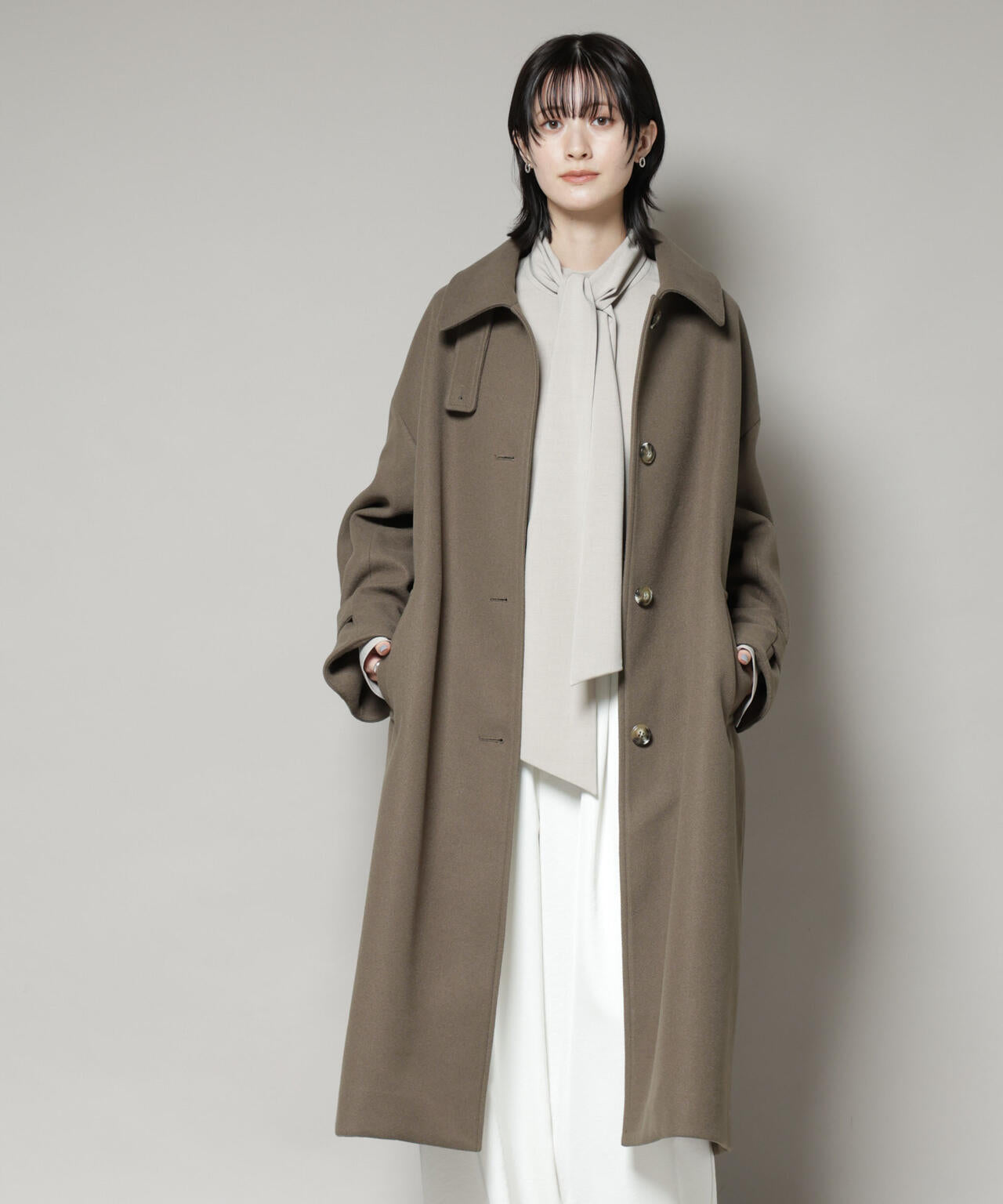 メルトン ジャージー ステンカラーコート