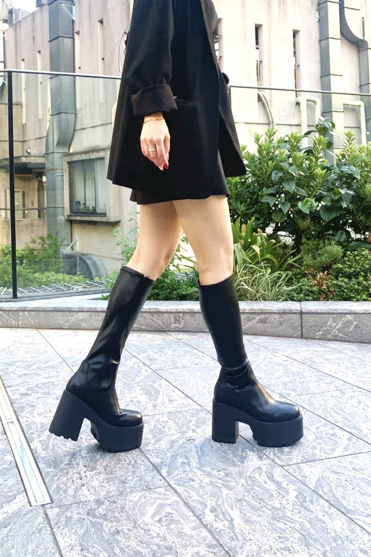 R&E 厚底モールドソールストレッチロングブーツ｜R&E REZOY OFFICIAL STORE