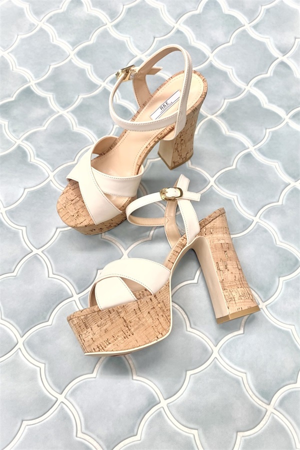 R&E 厚底コルクチャンキーヒールクロスサンダル｜R&E REZOY OFFICIAL STORE