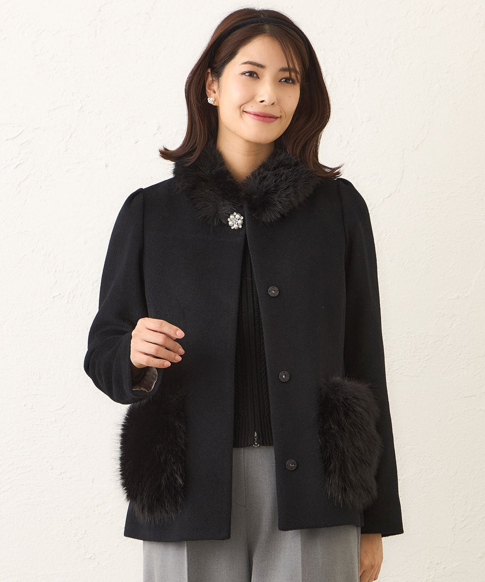 ファーコンビ アンゴラウールコート(コート)｜TO BE CHIC(トゥー ビー