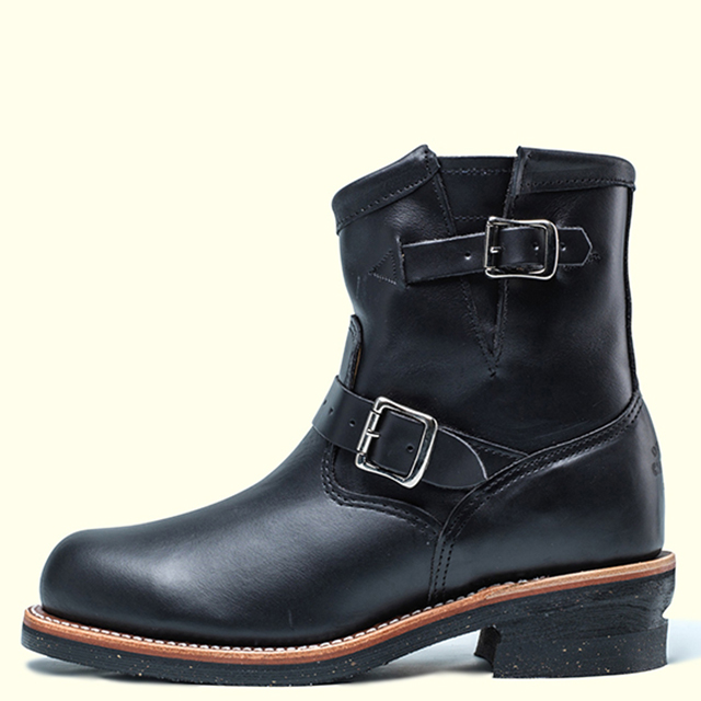 CHIPPEWA 7'' STEEL TOE ENGINEER 1901M10(7H BLACK WHIRLWIND): GOOD