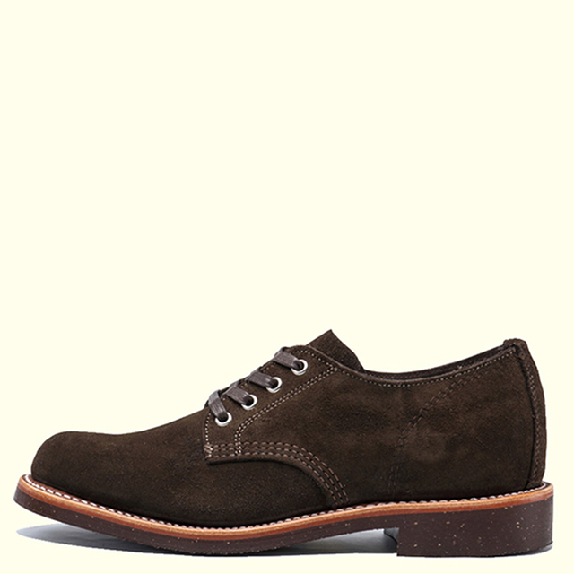 CHIPPEWA 4INCH SUEDE SERVICE OXFORD 1901M75(10(28.0cm) CHOCO MOSS