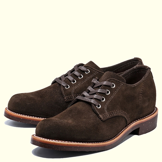 CHIPPEWA 4INCH SUEDE SERVICE OXFORD 1901M75(8(26.0cm) CHOCO MOSS