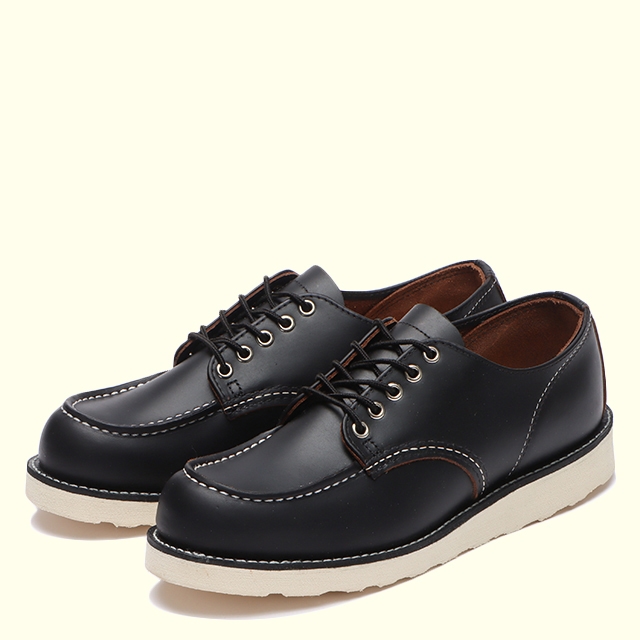 REDWING】 CLASSIC MOC OXFORD 8090 (D)(7(25.0cm) BLACK PRARIE): Red