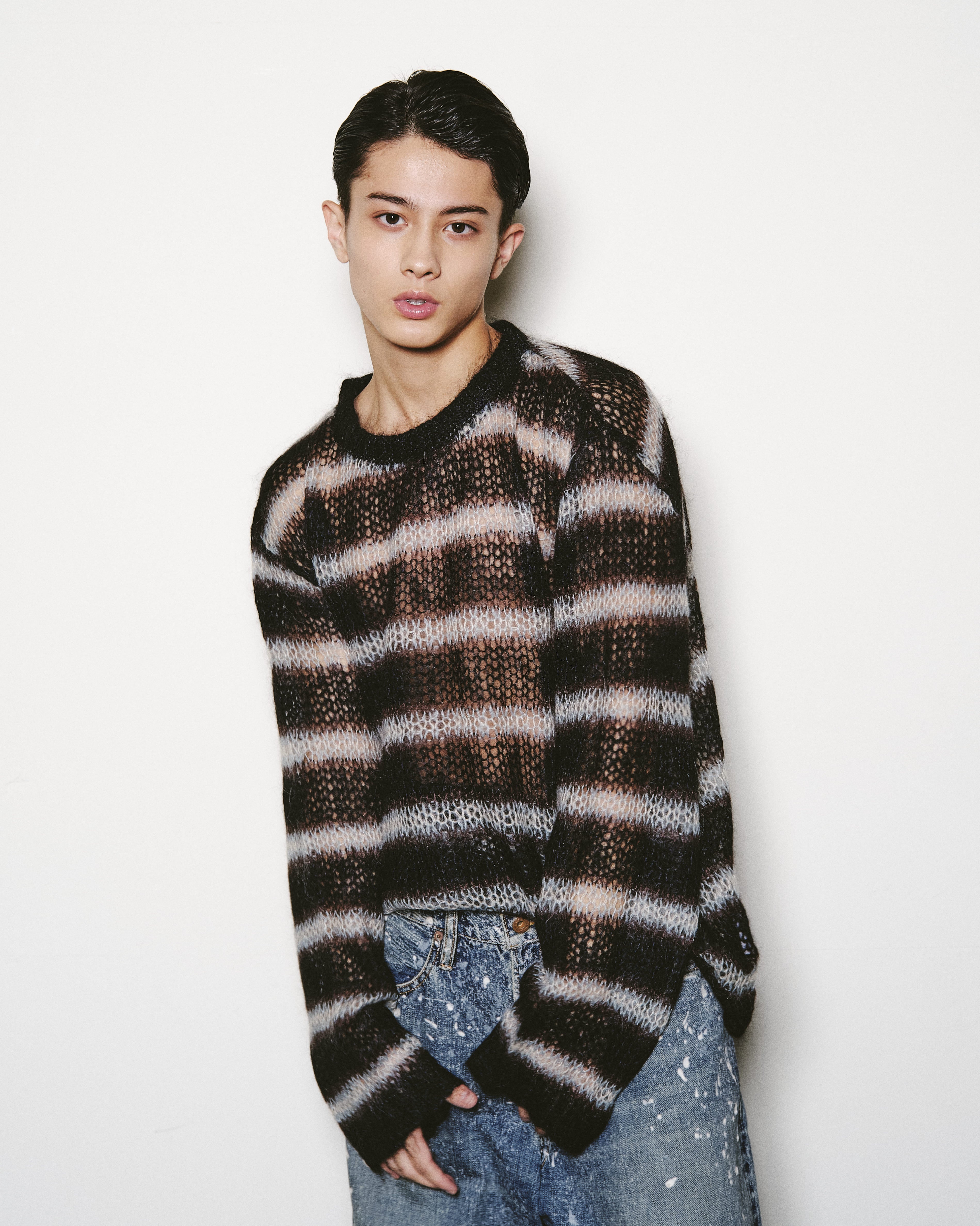 MOHAIR STRIPE PULLOVER – SUGARHILL TOKYO
