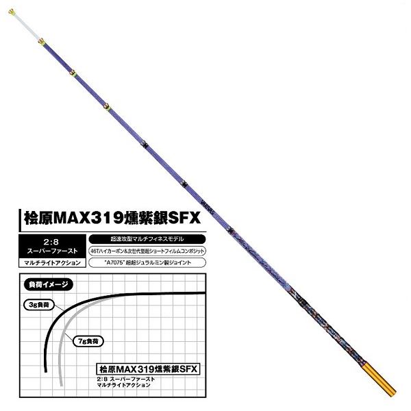 バリバス ワカサギ竿 ワカサギ穂先 桧原MAX319燻紫銀SFX: 竿｜釣具の