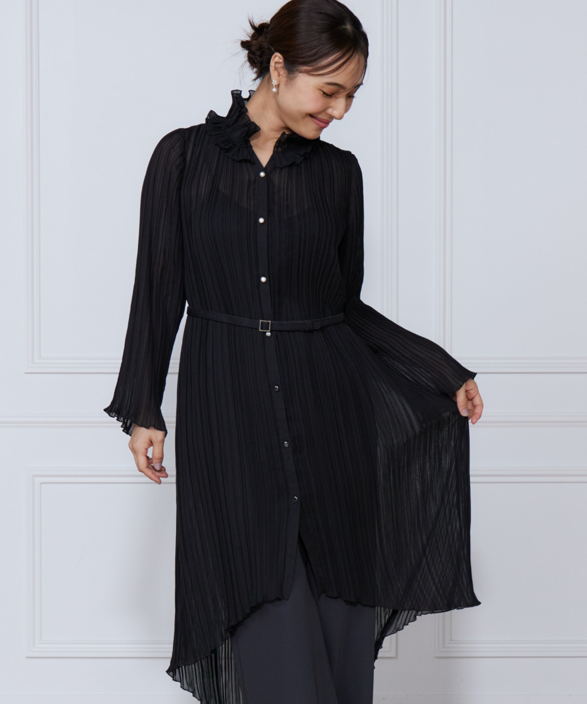 プリーツロングブラウス｜ef-de Black（エフデ ブラック）｜フランドル