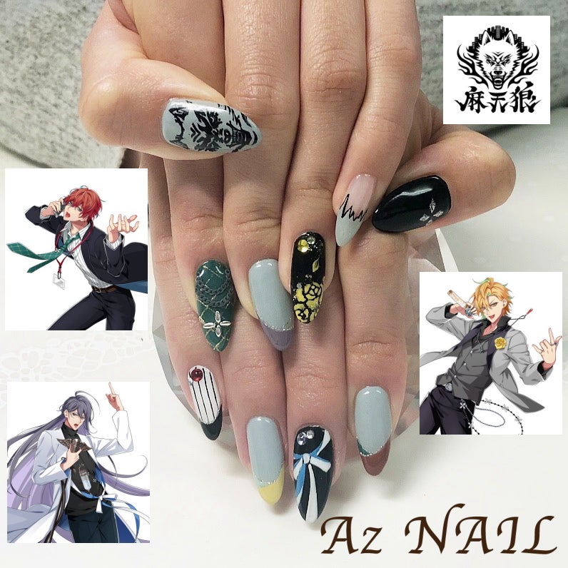 お客様ネイル～#511・『ヒプノシスマイク』麻天狼・モチーフデザイン