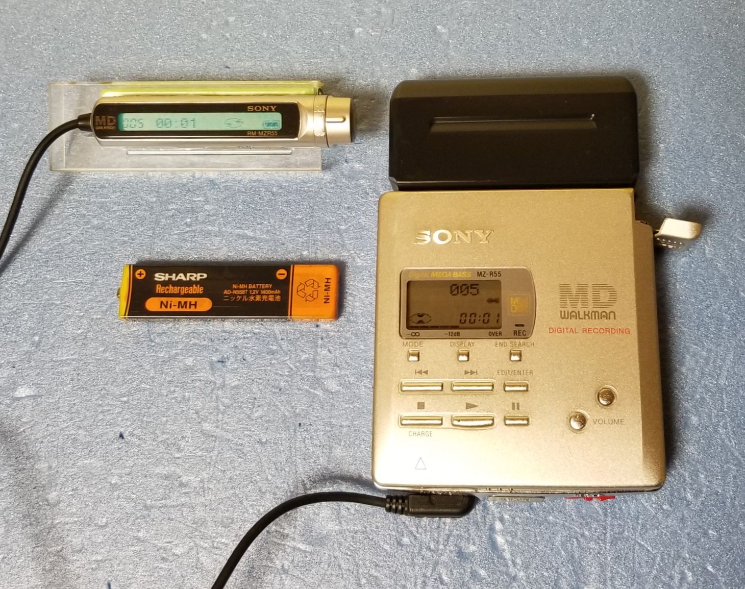 MDポータブルレコーダー SONY MZ-R55-G MDLP非対応 完動品・動作保証