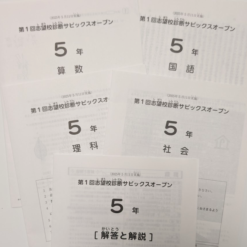 第1回志望校診断サピックスオープン（5年生）成績速報、合格可能性80