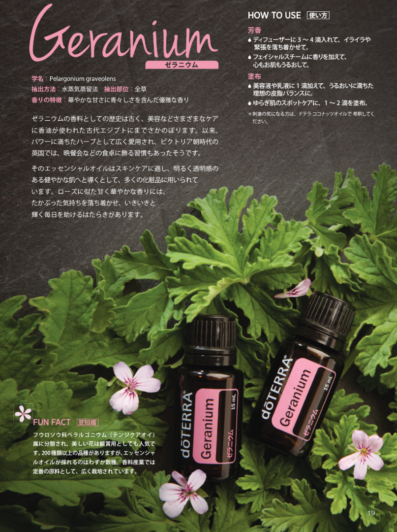 お花のオイルで心と身体をケア❤️『ゼラニウム』の使い方 | doTERRA