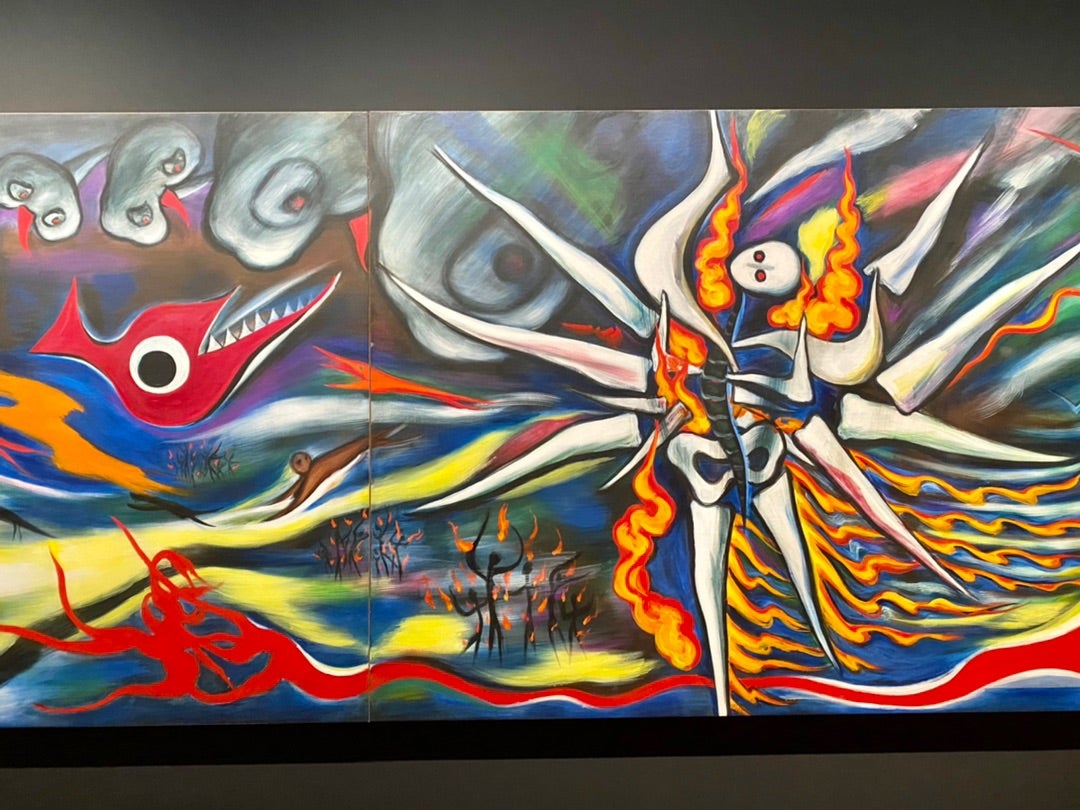 岡本太郎「跳ぶ」油彩模写 岡本太郎「跳ぶ」油彩模写