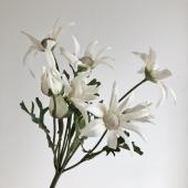 造花】アスカ/フランネルフラワーブッシュ×6 つぼみ×4 #001 ホワイト/A