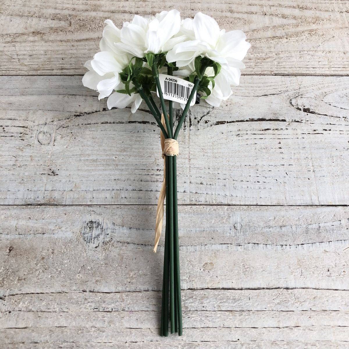 即日☆【造花】アスカ/ダリアバンドル(1束6本) ホワイト/A-34239-1