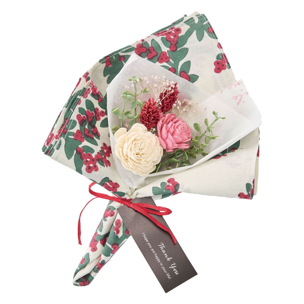 大特価◎【ドライ】東京堂/ソラフラワーハンカチブーケ #1 ホワイト