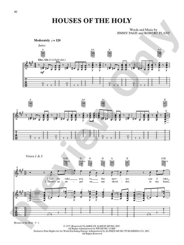Houses of the Holy: Guitar: Led Zeppelin - Digital Sheet Music