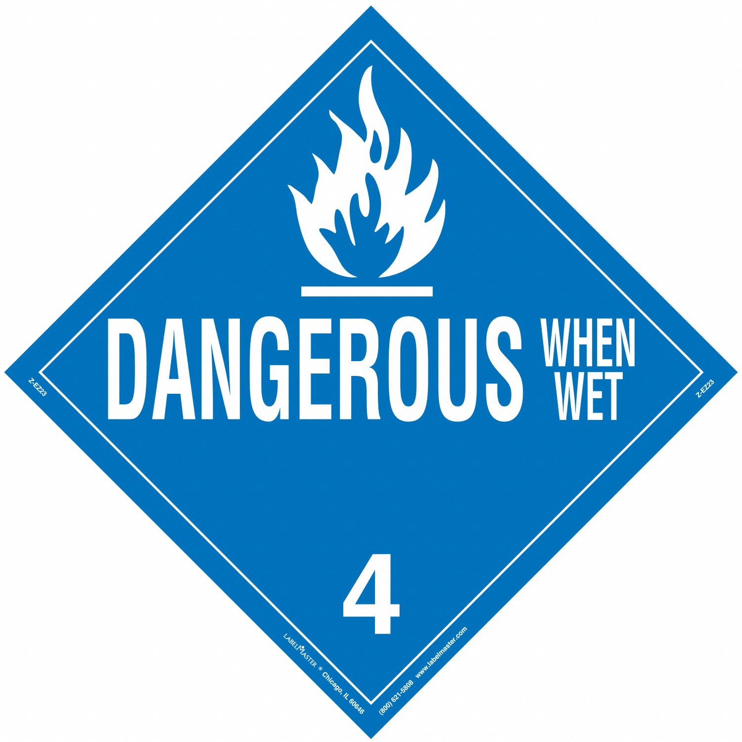 LABELMASTER, Dangerous When Wet, 10 3/4 in x 10 3/4 in, Dangerous