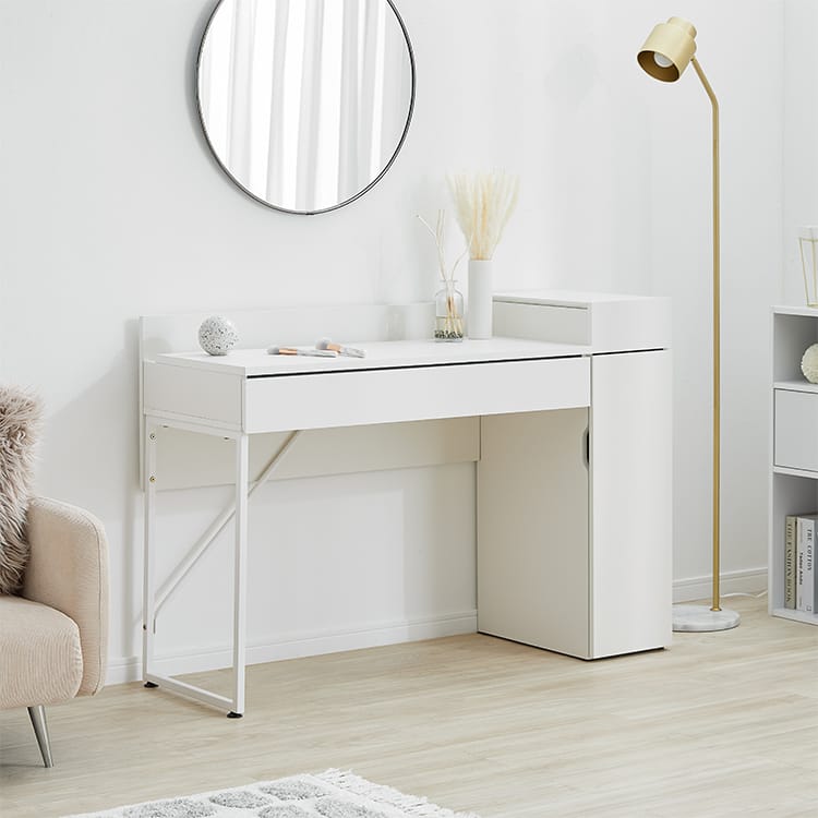 収納付きデスク ドレッサー デスク単品orスツールセットが選べる [幅