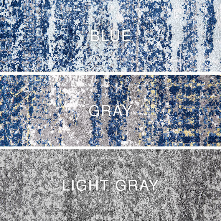 ヴィンテージラグマット（2畳：グレー/ブルー）ミックスカラー[185×185