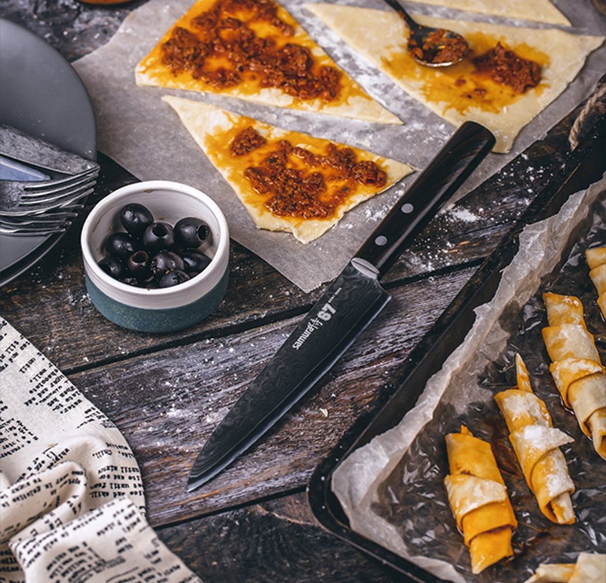 包丁【ダマスカス67シリーズ】シェフナイフ（牛刀）大型の万能包丁