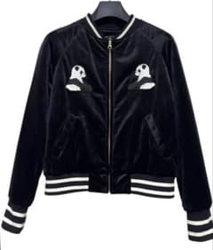 フランシュリッペ ぼんやりパンダ ベロアスカジャン サイズM ブラック