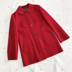 DAKS ダックス 毛100%コート サイズ40 赤レッド - メルカリ